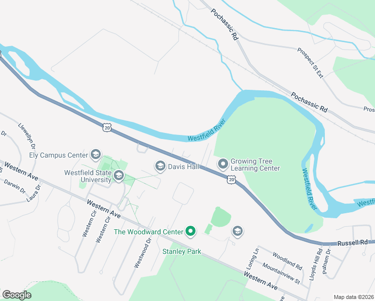 map of restaurants, bars, coffee shops, grocery stores, and more near 555 U.S. 20 in Westfield