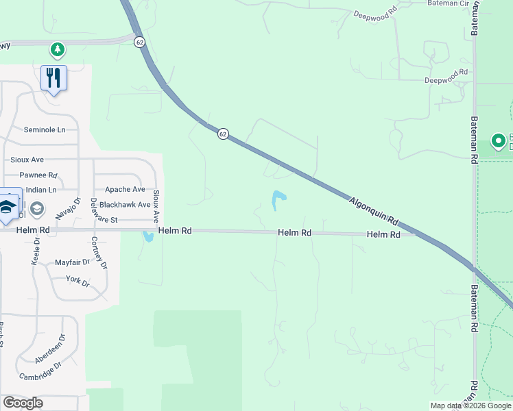 map of restaurants, bars, coffee shops, grocery stores, and more near 155 Helm Road in Barrington
