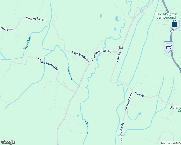 map of restaurants, bars, coffee shops, grocery stores, and more near 1036 Blue Mountain Road in Saugerties