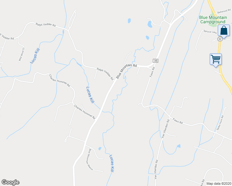 map of restaurants, bars, coffee shops, grocery stores, and more near 1036 Blue Mountain Road in Saugerties