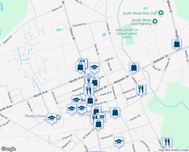 map of restaurants, bars, coffee shops, grocery stores, and more near 6 Delprete Avenue in Rockland