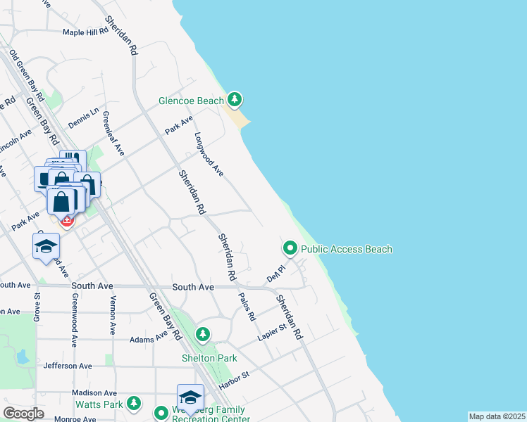 map of restaurants, bars, coffee shops, grocery stores, and more near 515 Longwood Avenue in Glencoe