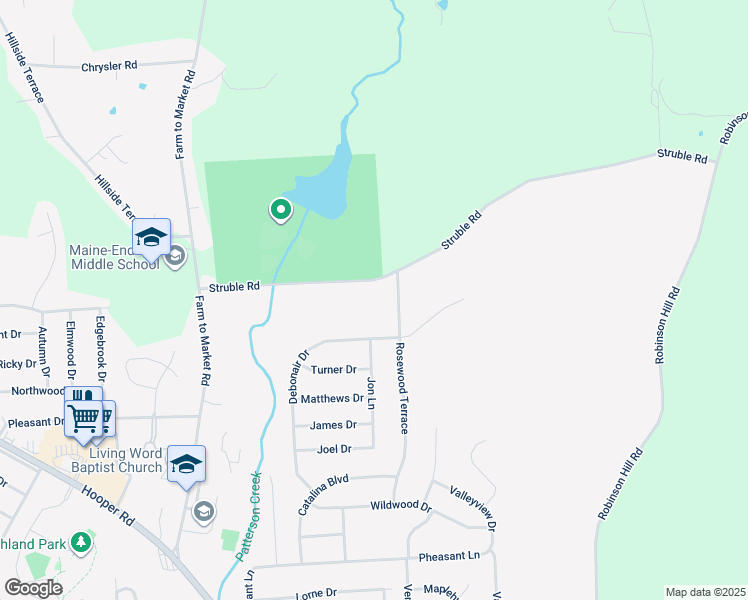map of restaurants, bars, coffee shops, grocery stores, and more near 3684 Struble Rd in Endicott
