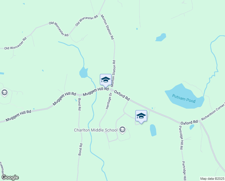 map of restaurants, bars, coffee shops, grocery stores, and more near 2 Oxford Road in Charlton