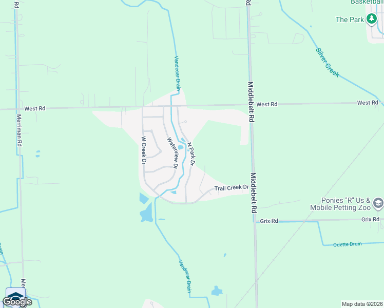 map of restaurants, bars, coffee shops, grocery stores, and more near 23462 North Park Drive in Huron Charter Township