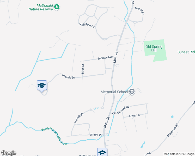 map of restaurants, bars, coffee shops, grocery stores, and more near 5 Decorie Drive in Wilbraham