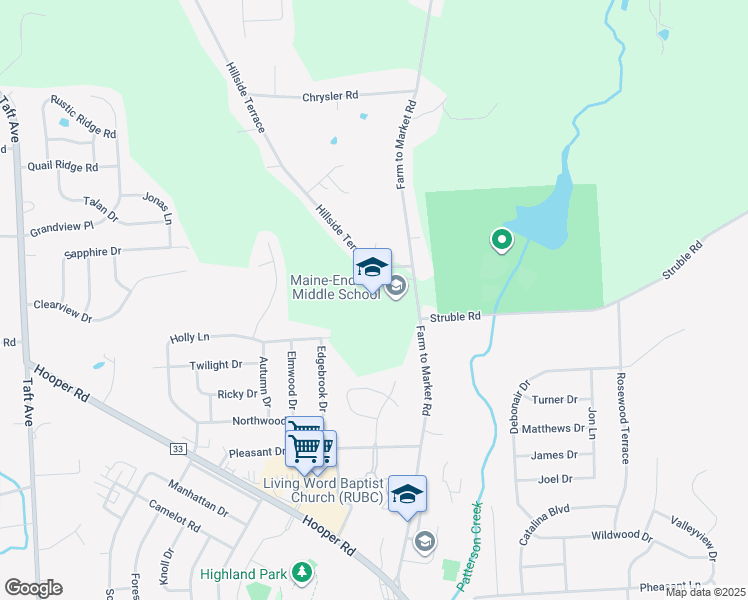 map of restaurants, bars, coffee shops, grocery stores, and more near 1119 Farm to Market Road in Endicott