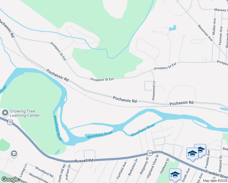 map of restaurants, bars, coffee shops, grocery stores, and more near 291 Pochassic Road in Westfield