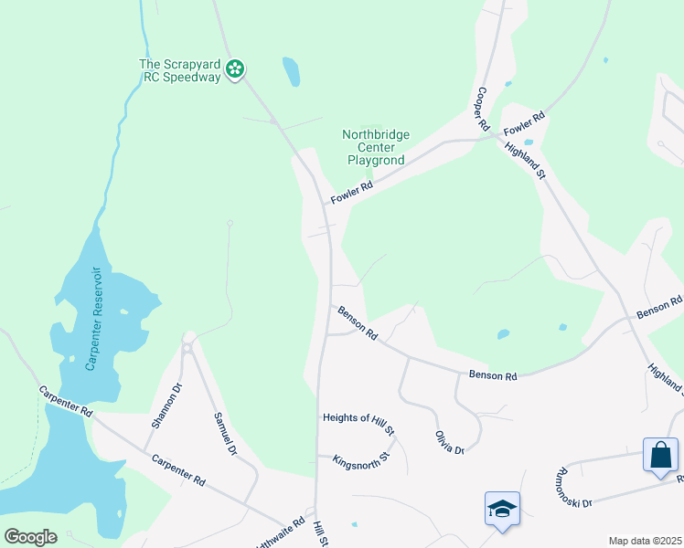 map of restaurants, bars, coffee shops, grocery stores, and more near 950 Hill Street in Northbridge