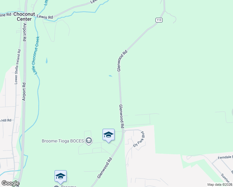 map of restaurants, bars, coffee shops, grocery stores, and more near 515 Glenwood Road in Binghamton