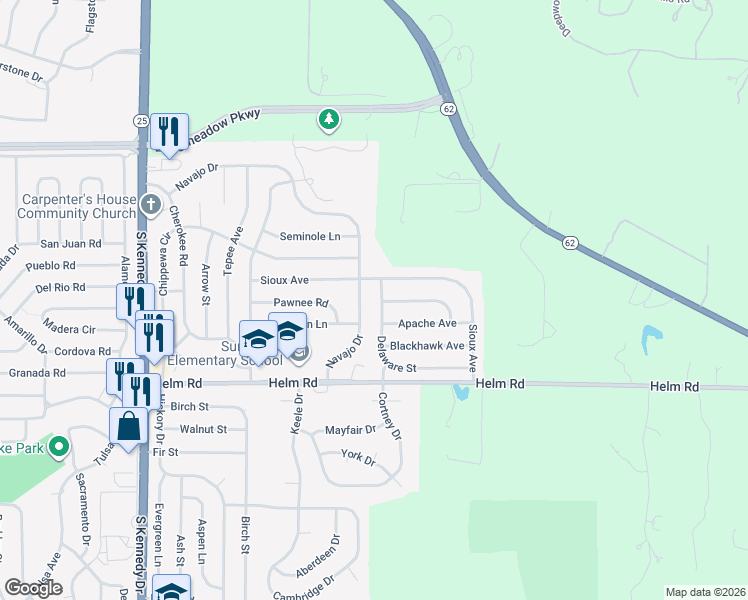 map of restaurants, bars, coffee shops, grocery stores, and more near 359 Delaware Street in Carpentersville