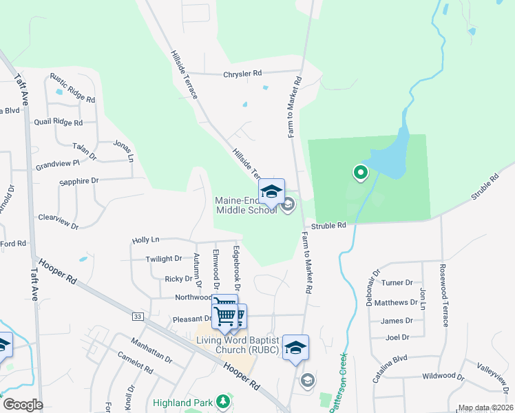 map of restaurants, bars, coffee shops, grocery stores, and more near 1119 Farm to Market Road in Endicott