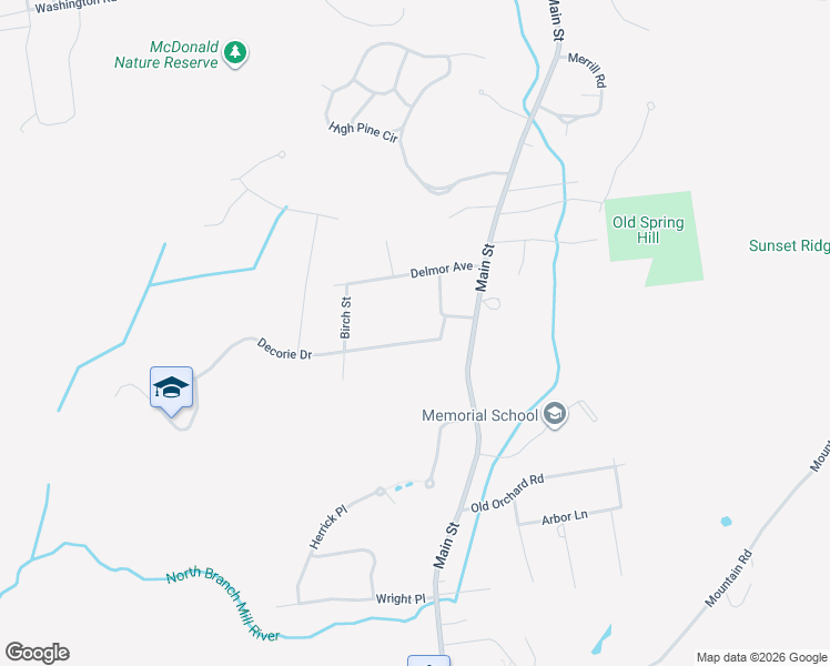 map of restaurants, bars, coffee shops, grocery stores, and more near 5 Decorie Drive in Wilbraham