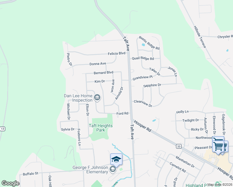 map of restaurants, bars, coffee shops, grocery stores, and more near 1119 Arnold Drive in Endicott