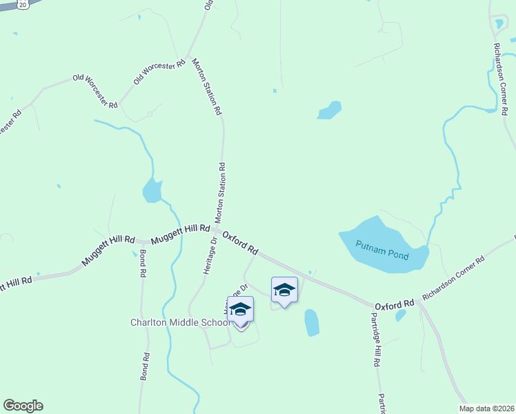 map of restaurants, bars, coffee shops, grocery stores, and more near 7 Oxford Road in Charlton