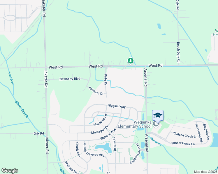 map of restaurants, bars, coffee shops, grocery stores, and more near 23577 Kirby Drive in Brownstown Charter Township