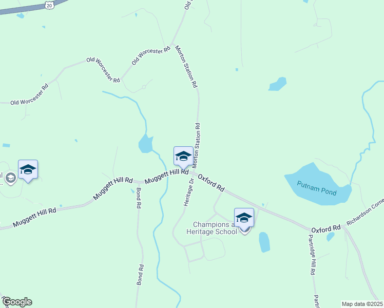map of restaurants, bars, coffee shops, grocery stores, and more near 60 Morton Station Road in Charlton