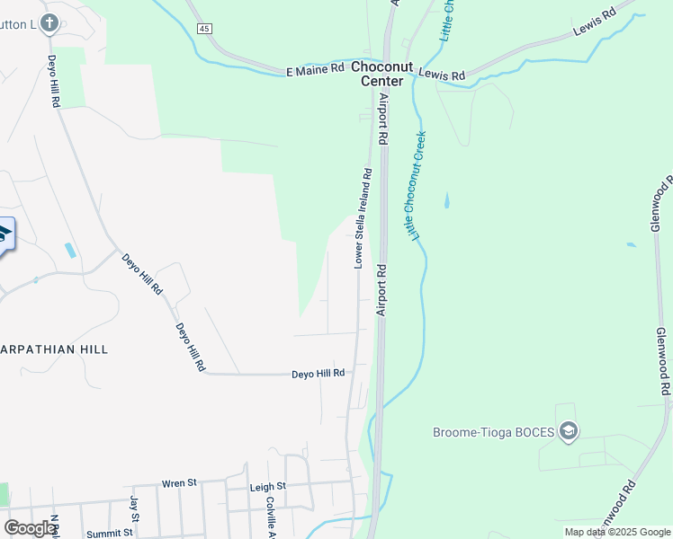 map of restaurants, bars, coffee shops, grocery stores, and more near 313 Lower Stella Ireland Road in Binghamton