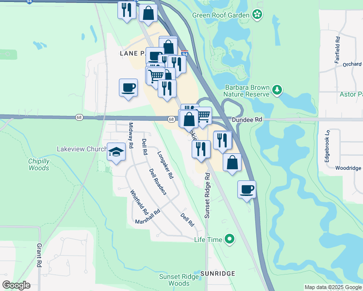 map of restaurants, bars, coffee shops, grocery stores, and more near 900 Skokie Boulevard in Northbrook
