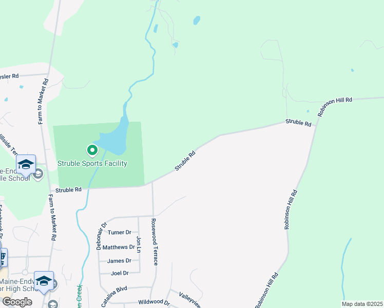 map of restaurants, bars, coffee shops, grocery stores, and more near 3742 Struble Road in Endicott