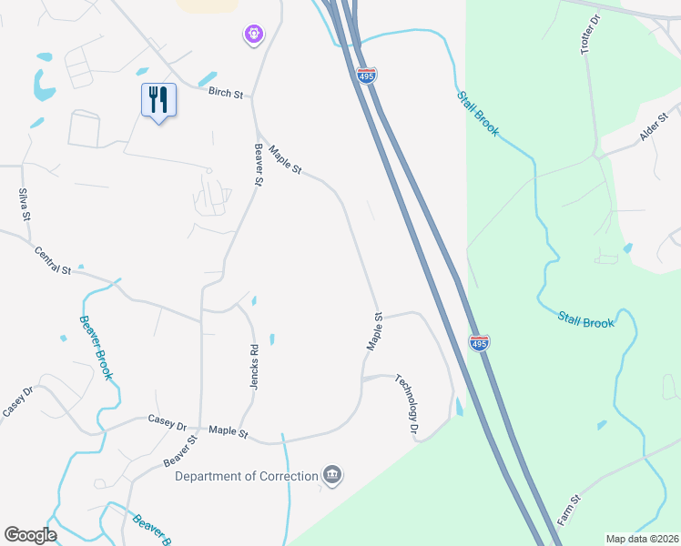 map of restaurants, bars, coffee shops, grocery stores, and more near 27 Maple Street in Milford