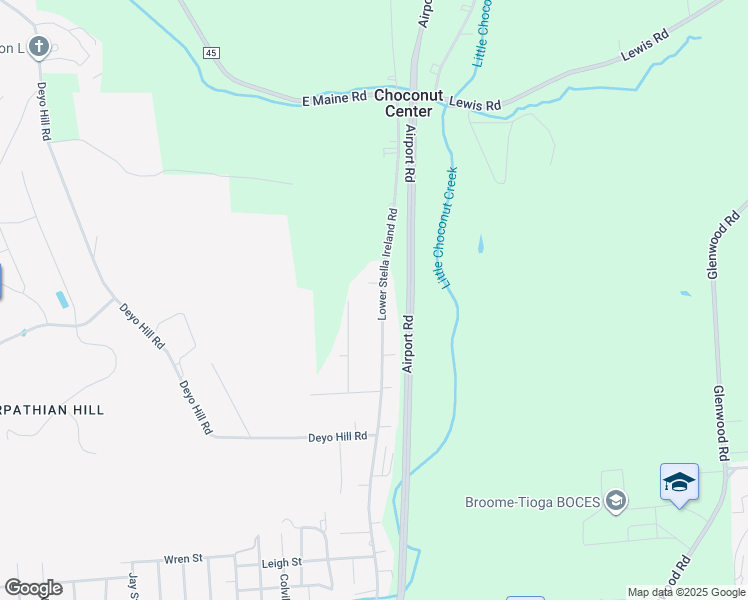 map of restaurants, bars, coffee shops, grocery stores, and more near 313 Lower Stella Ireland Rd in Binghamton