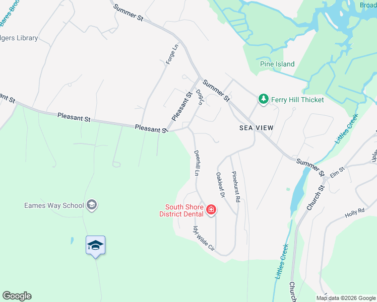 map of restaurants, bars, coffee shops, grocery stores, and more near 44 Deerhill Lane in Marshfield