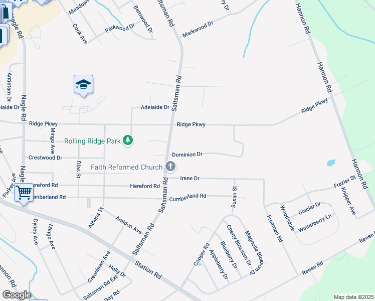 map of restaurants, bars, coffee shops, grocery stores, and more near 4065 Dominion Dr in Erie