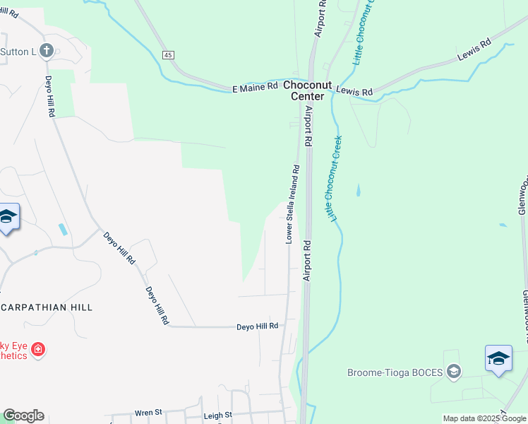 map of restaurants, bars, coffee shops, grocery stores, and more near 323 Lower Stella Ireland Road in Binghamton