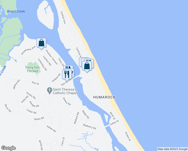 map of restaurants, bars, coffee shops, grocery stores, and more near 14 Harvard Street in Scituate