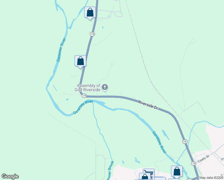 map of restaurants, bars, coffee shops, grocery stores, and more near 3210 Riverside Dr in Wellsville