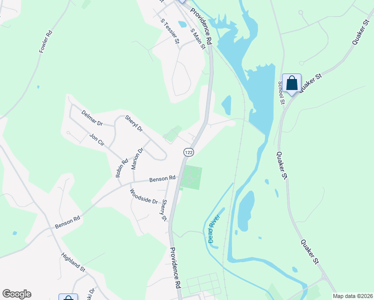 map of restaurants, bars, coffee shops, grocery stores, and more near 1665 Providence Road in Northbridge