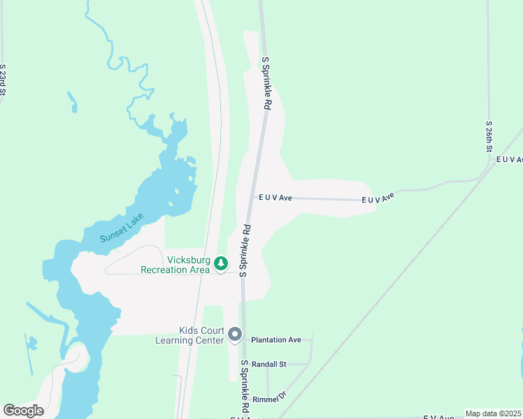 map of restaurants, bars, coffee shops, grocery stores, and more near 12405 South Sprinkle Road in Vicksburg
