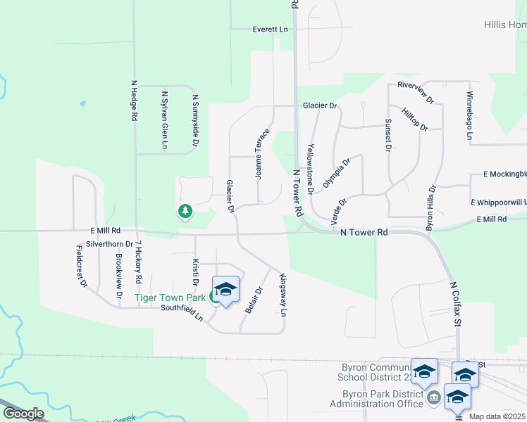 map of restaurants, bars, coffee shops, grocery stores, and more near 1357 Marijon Drive in Byron