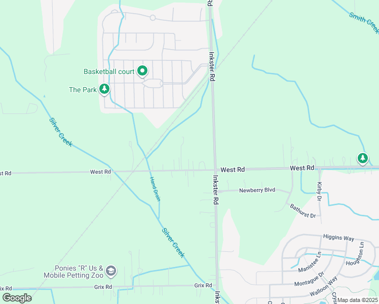 map of restaurants, bars, coffee shops, grocery stores, and more near 27546 West Road in Huron Charter Township