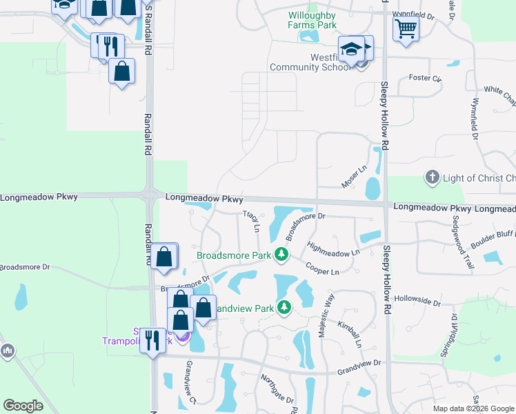 map of restaurants, bars, coffee shops, grocery stores, and more near 4 Joyce Court in Algonquin