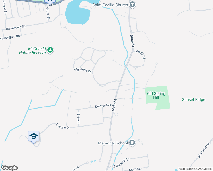 map of restaurants, bars, coffee shops, grocery stores, and more near 77 High Pine Circle in Wilbraham