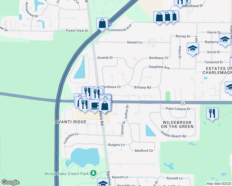 map of restaurants, bars, coffee shops, grocery stores, and more near 4024 Dundee Road in Northbrook