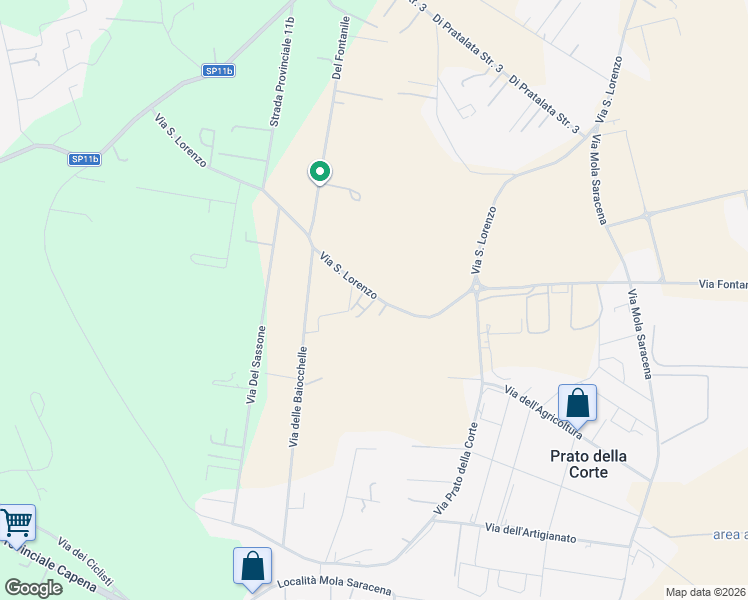 map of restaurants, bars, coffee shops, grocery stores, and more near 59 Via San Lorenzo in Città metropolitana di Roma Capitale