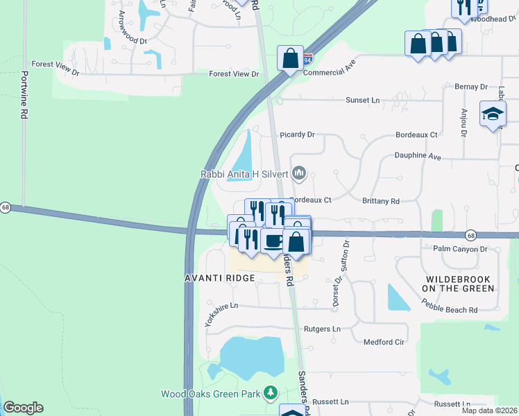 map of restaurants, bars, coffee shops, grocery stores, and more near 4218 Henry Way in Northbrook