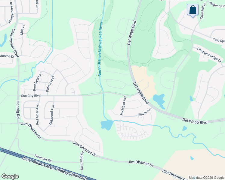 map of restaurants, bars, coffee shops, grocery stores, and more near 13169 Shirley Lane in Huntley