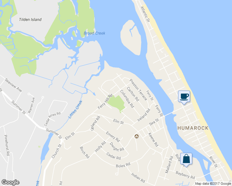 map of restaurants, bars, coffee shops, grocery stores, and more near 33 Ferry Hill Road in Marshfield
