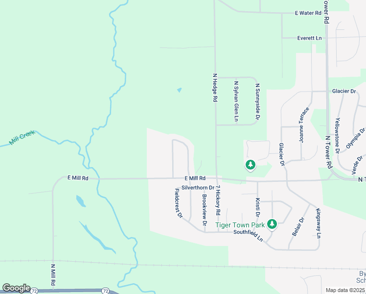 map of restaurants, bars, coffee shops, grocery stores, and more near 1055 Old Hunter Run in Byron