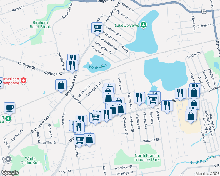 map of restaurants, bars, coffee shops, grocery stores, and more near 800 Boston Road in Springfield