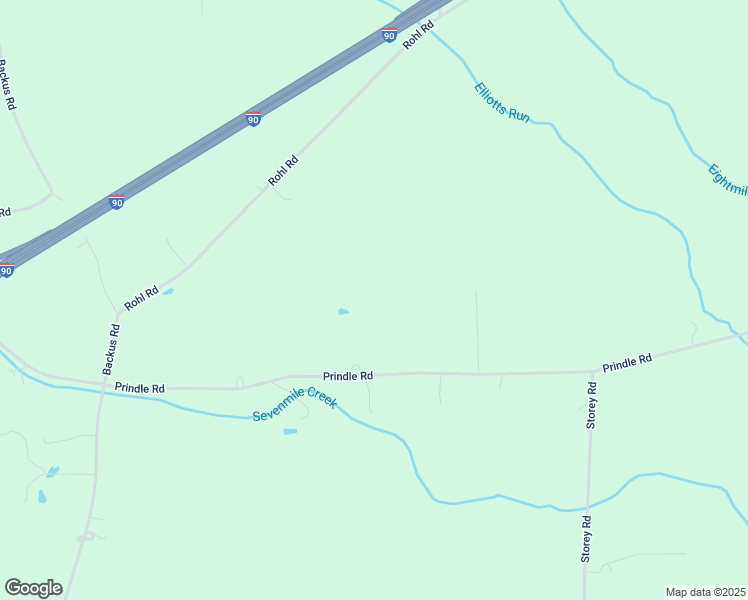map of restaurants, bars, coffee shops, grocery stores, and more near 8912 Prindle Road in North East