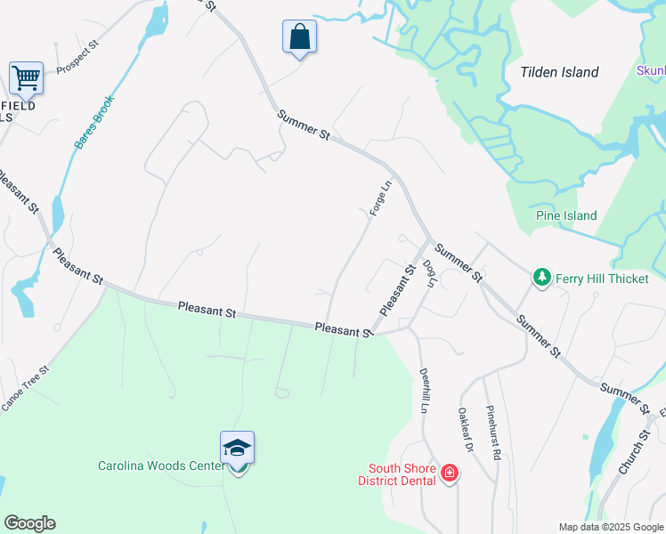 map of restaurants, bars, coffee shops, grocery stores, and more near 81 Forge Lane in Marshfield
