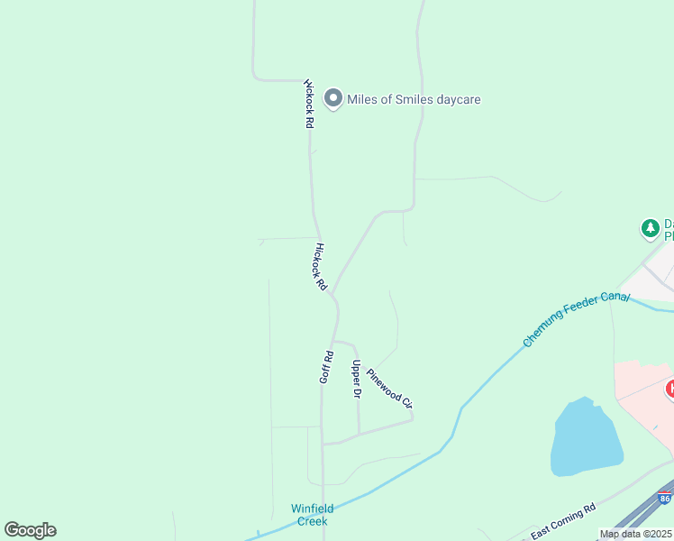 map of restaurants, bars, coffee shops, grocery stores, and more near 2891 Goff Road in Corning