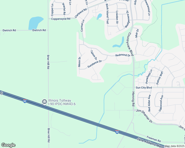 map of restaurants, bars, coffee shops, grocery stores, and more near 14299 Newport Circle in Huntley