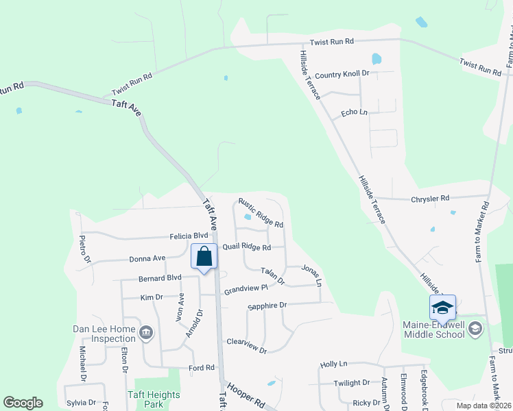 map of restaurants, bars, coffee shops, grocery stores, and more near 2621 Rustic Ridge Road in Endicott