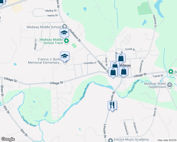 map of restaurants, bars, coffee shops, grocery stores, and more near 4 Lovers Lane in Medway